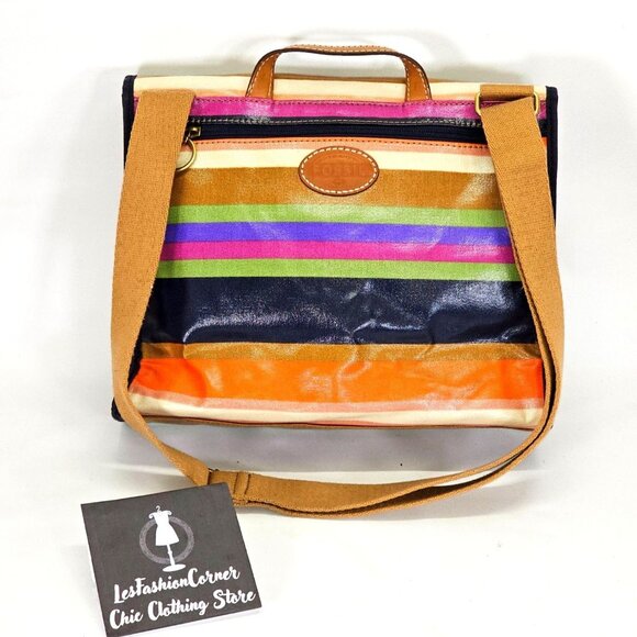 Fossil Women's Multicolored Coated Canvas Messenger Crossbody Bag Medium 1824 - Picture 14 of 16